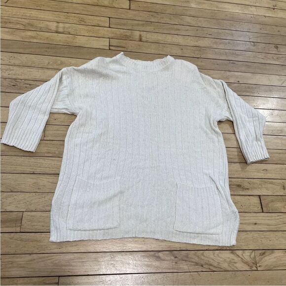 PARRINELLO Sweater Womens Cream VTG 90s Ramie Silk Ramie Rabbit Angora Knit S - Picture 2 of 16